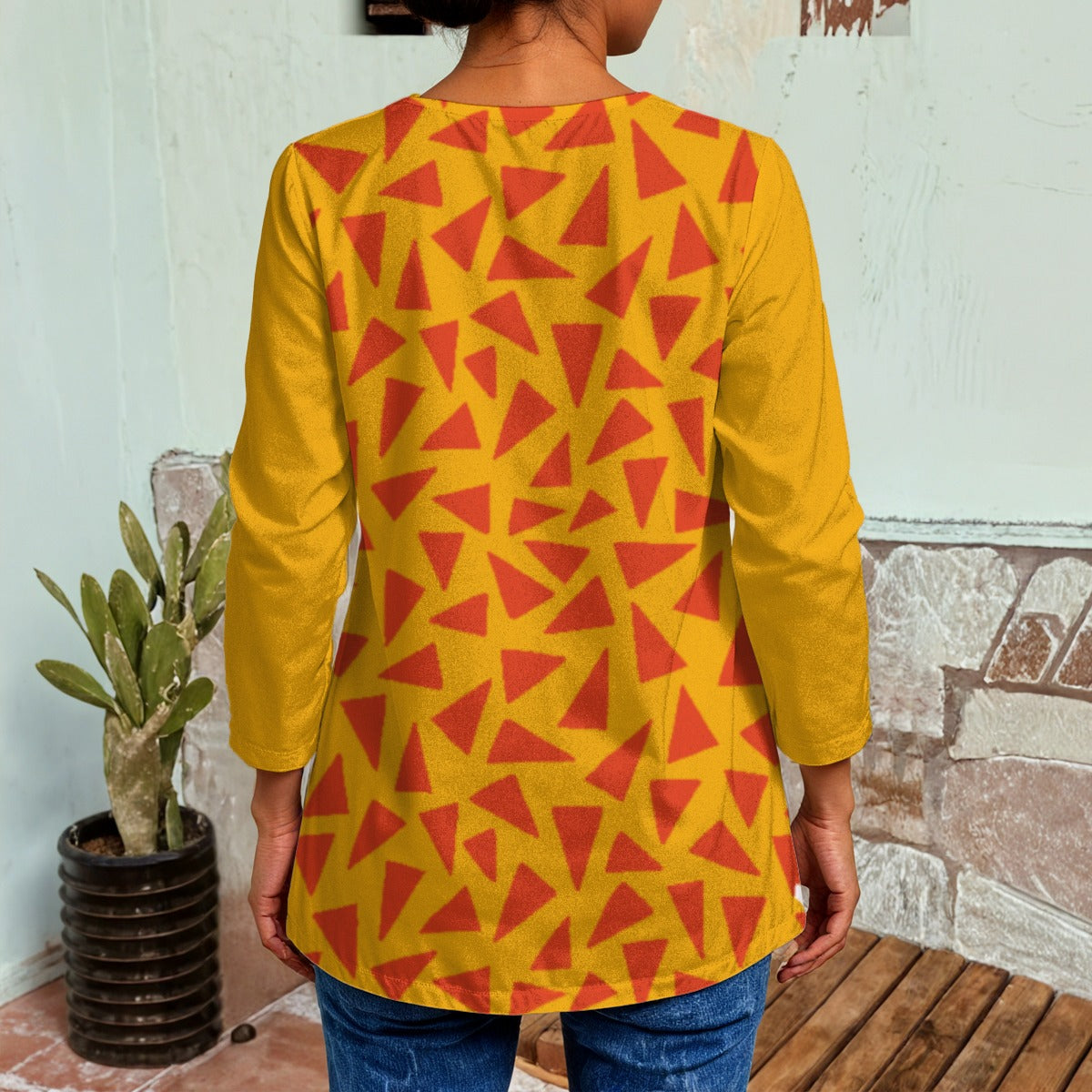 “Tangerine Tease” Women's Faux Sweater Cardigan