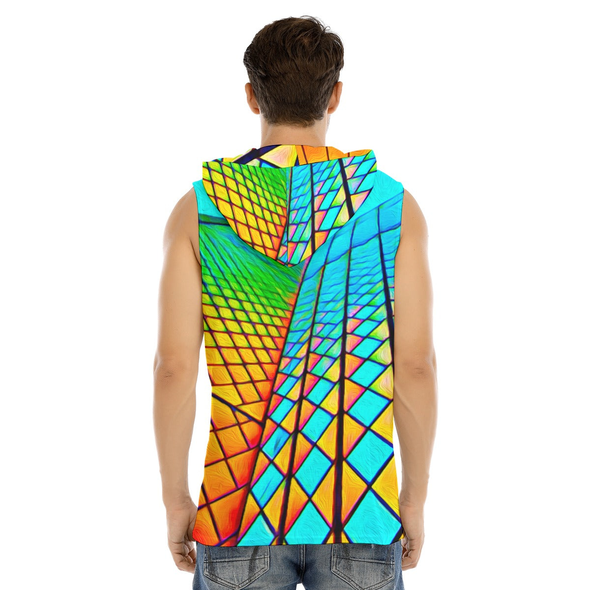 All-Over Print Men's Tank Hooded Vest