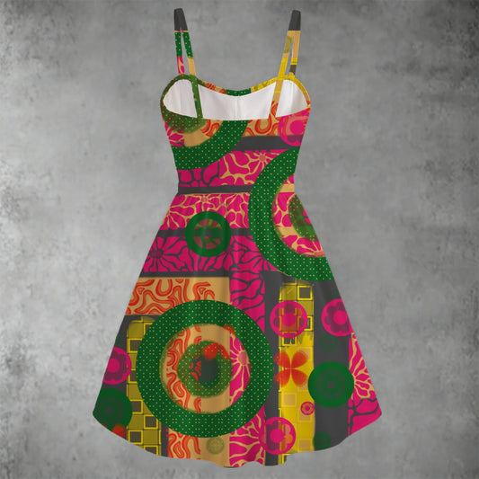 “Neo-retro” Women's Spaghetti Strap Dress