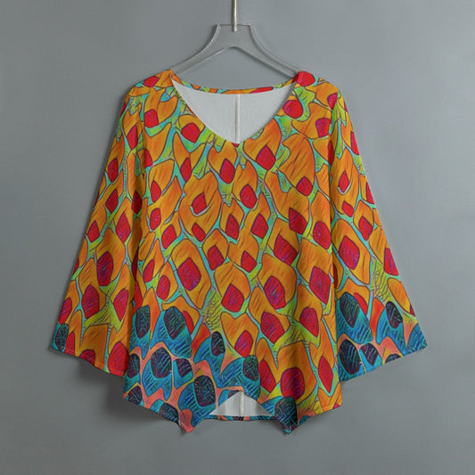 “Fractured Sunset” V-Neck T-shirt