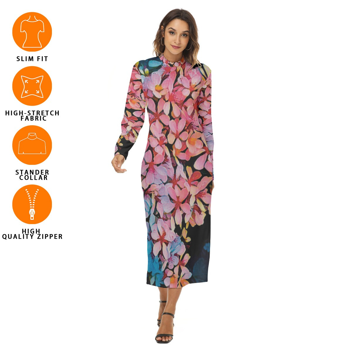 “Pink India Hawthorn” Women's Hip Dress