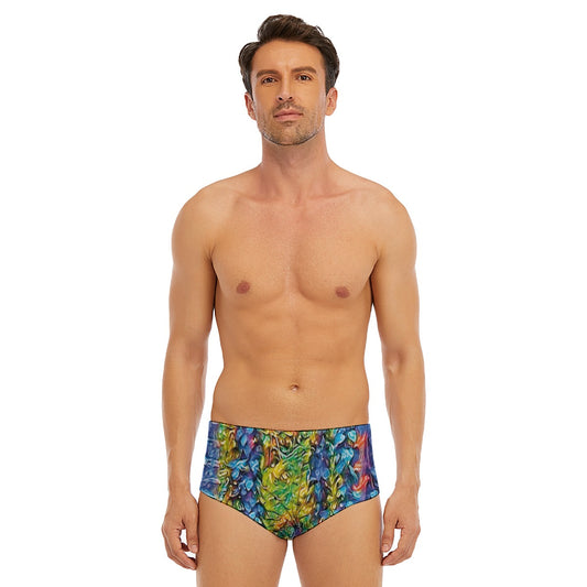 âFlouro Jungleâ Men's Triangle Swim Trunks