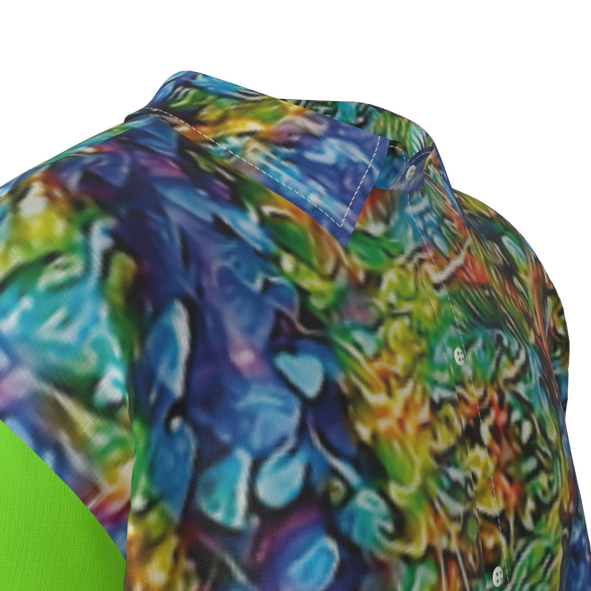 “Flouro Jungle” Men's Imitation Silk Short-Sleeved Shirt