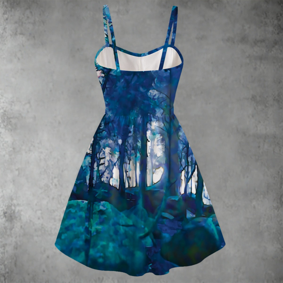 “Blue Forest” Women's Spaghetti Strap Dress