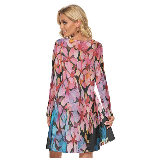 âPink India Hawthornâ Print Women's Crew Neck Dress