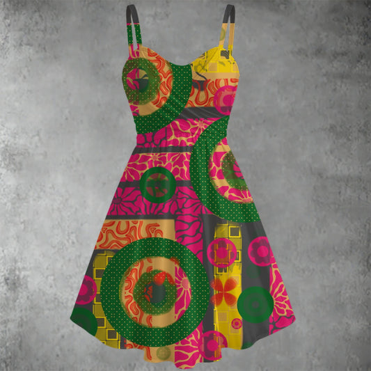 “Neo-retro” Women's Spaghetti Strap Dress