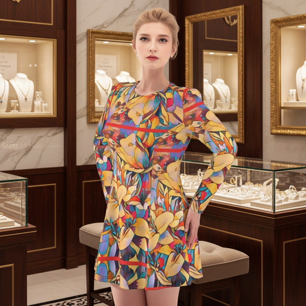 “Fragmented Bloom”  Women's Irish Dress