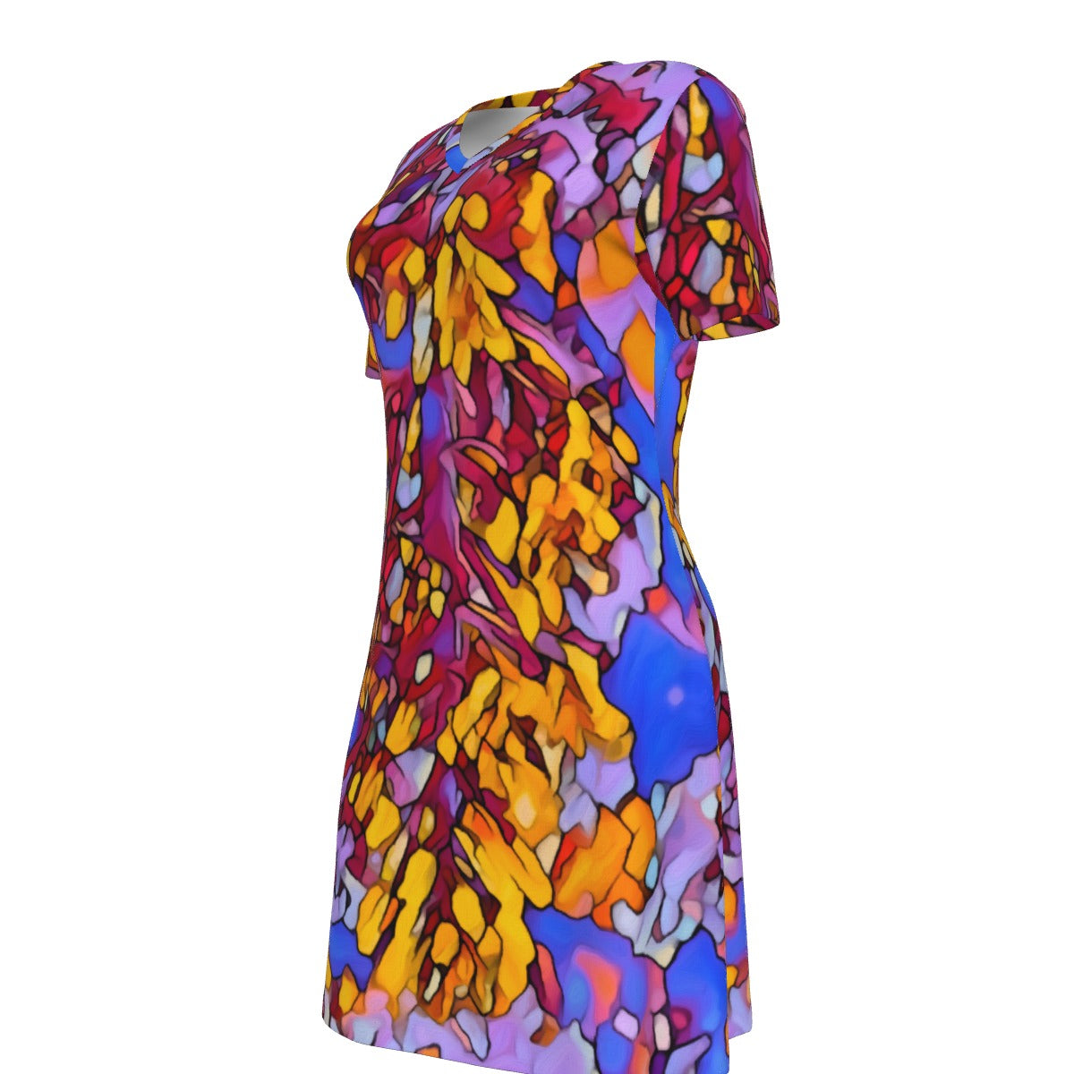 “The Language of Light” Women's V Neck Dress|180GSM Cotton