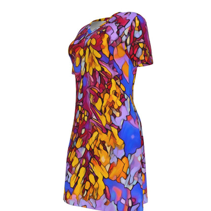 “The Language of Light” Women's V Neck Dress|180GSM Cotton