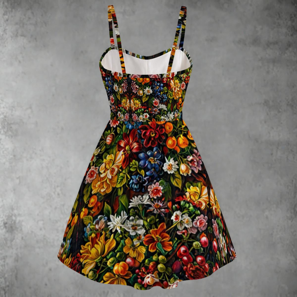 “Midnight Garden” Women's Spaghetti Strap Dress