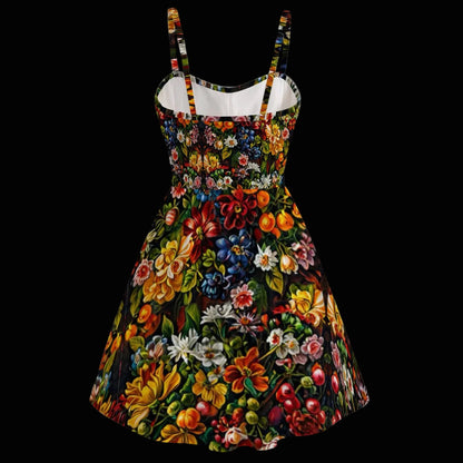 “Midnight Garden” Women's Spaghetti Strap Dress