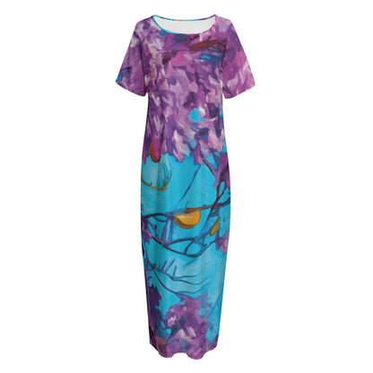 “Jacaranda Season” (Cobalt) Long Dress With Pocket