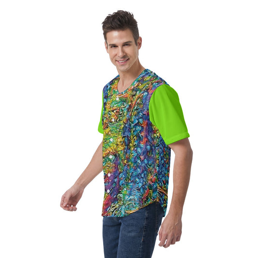 “Flouro Jungle” Men's Short Sleeve Baseball Jersey