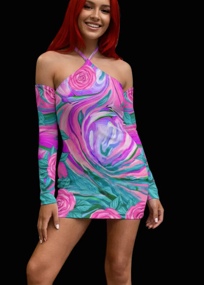 “Noosa” Women's Halter Lace-up Dress