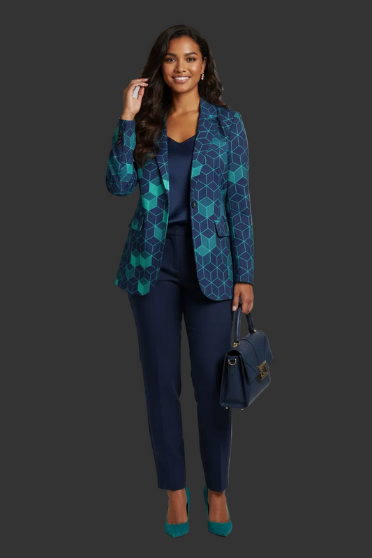 “Polyhedral” Women's Leisure Blazer | 245GSM Cotton