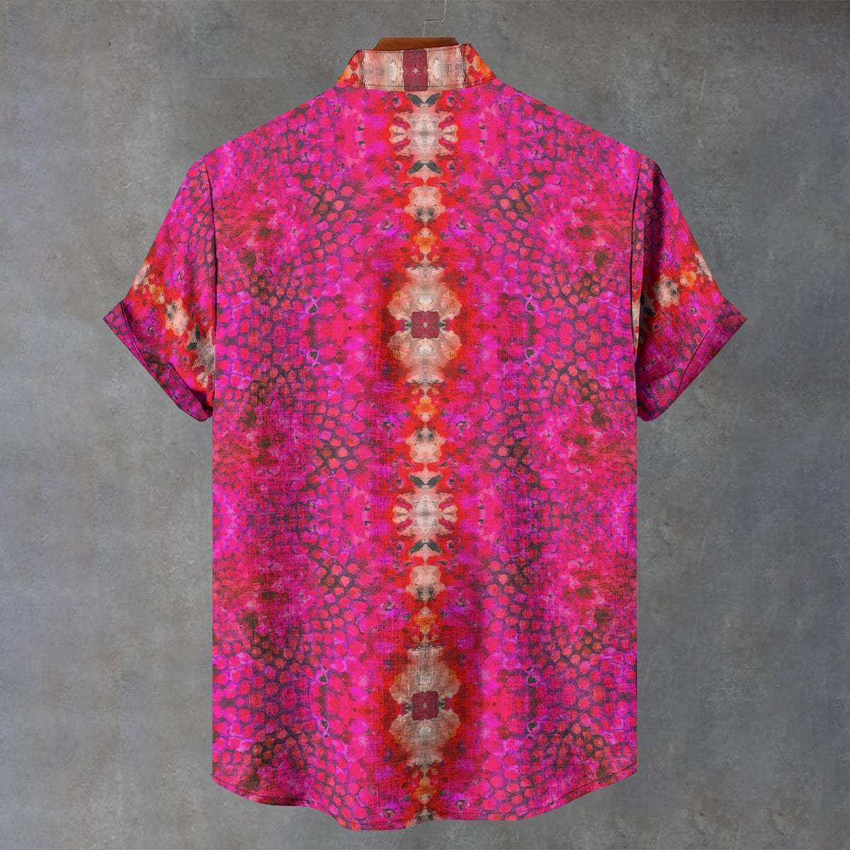 All-Over Print Men's Stand Collar Shirt|115GSM Cotton poplin