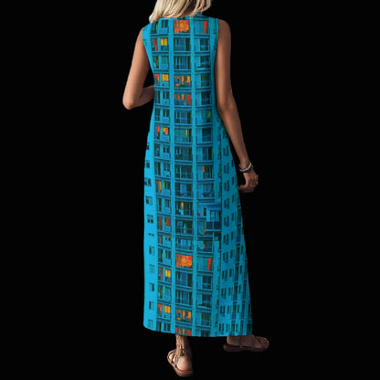 “High Rise” Women's V-Neck Long Dress