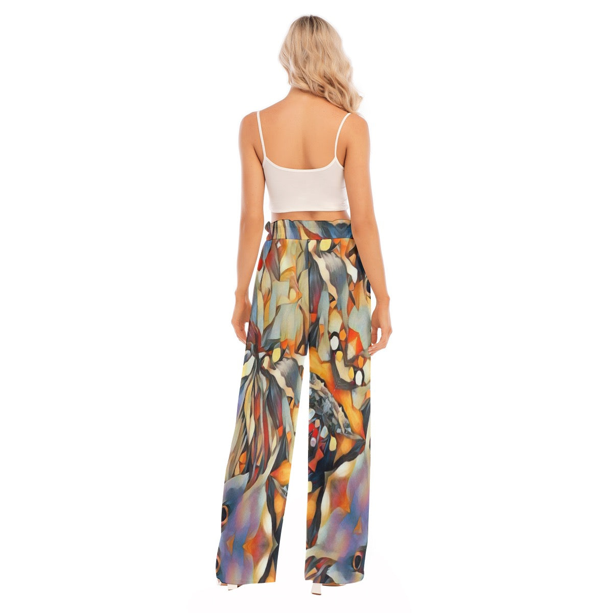 “Outback Hues “ Women's Waist Fungus Edge Wide-leg Pants