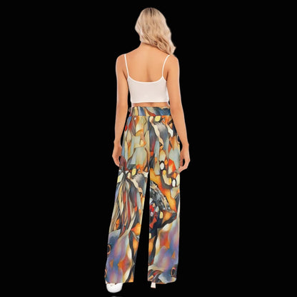 “Outback Hues “ Women's Waist Fungus Edge Wide-leg Pants
