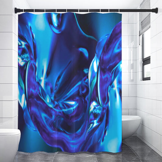 “Glass Wave” Blue: Shower Curtains