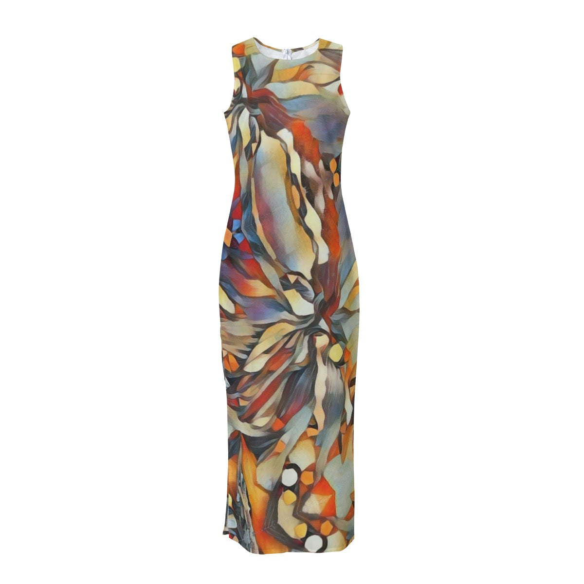 “Outback Hues”  Beach Perspective Chiffon Sleeveless Dress