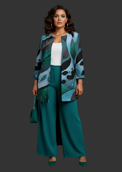 “Tangled Teal” Women's Faux Sweater Cardigan