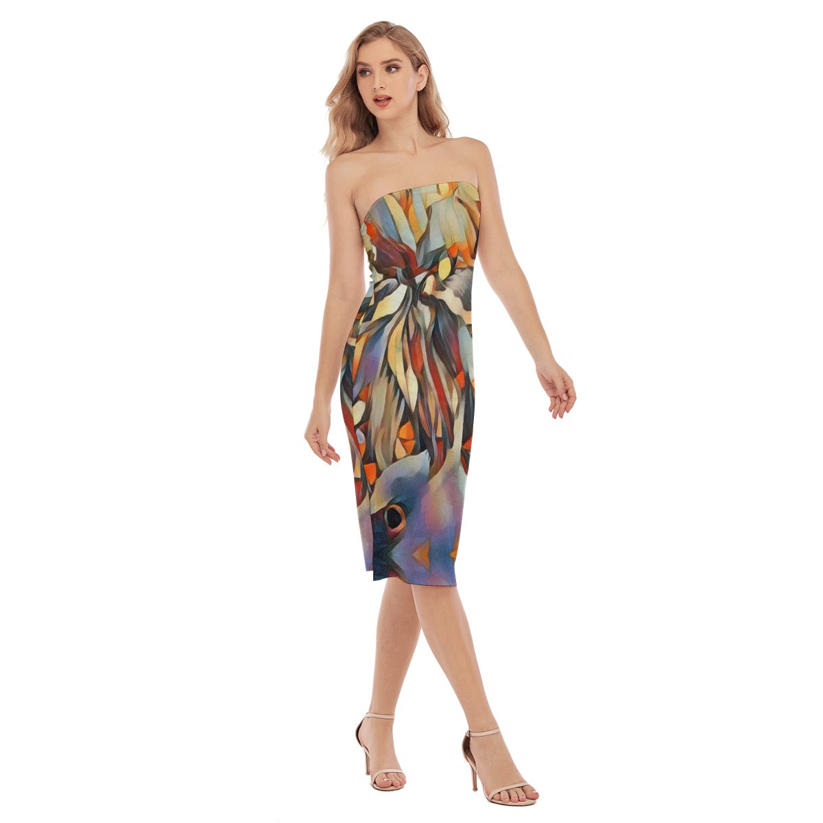 “Outback Hues”  Women's Side Split Tube Top Dress