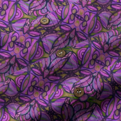 “Bloomfield Purple” Men's Casual Lapel Long Sleeve Shirt|125GSM Cotton