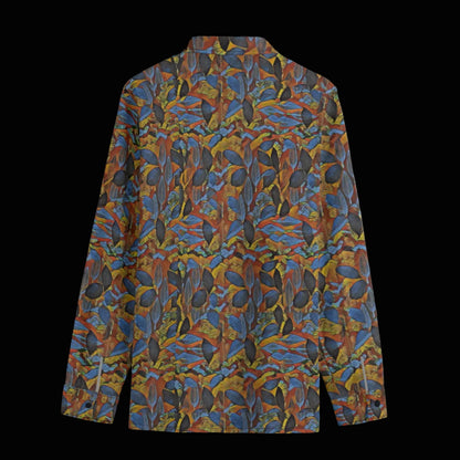 “Sapphire Rust” Men's Lapel Collar Shirt With Concealed Placket |115GSM Cotton poplin