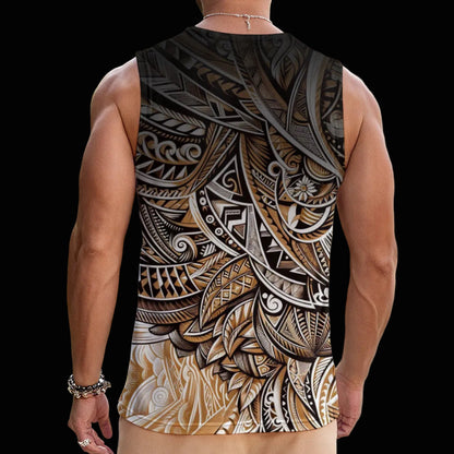 “Earthen Echoes” Men's Tank Top With Drawstring