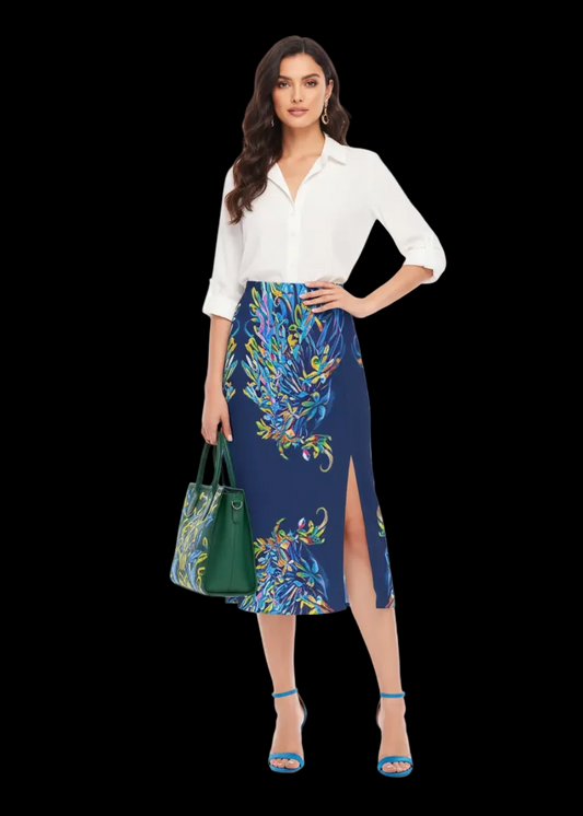 “Florina” Women's High Slit Long Skirt