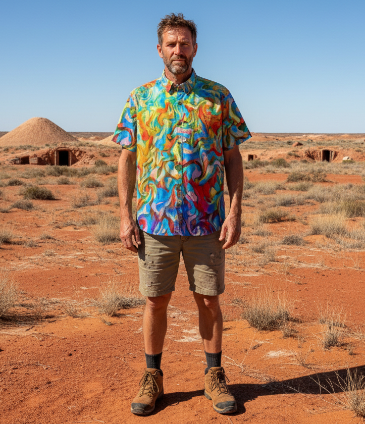 “Coober Pedy”  Men's Breathable Cotton Shirt|125GSM