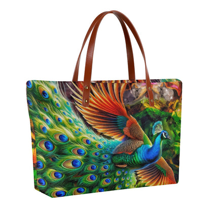 “Peacock Flight” Women's Tote Bag | Diving Cloth