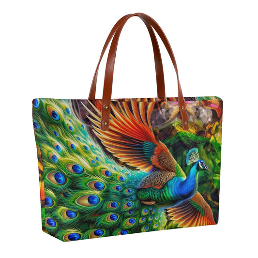 “Peacock Flight” Women's Tote Bag | Diving Cloth