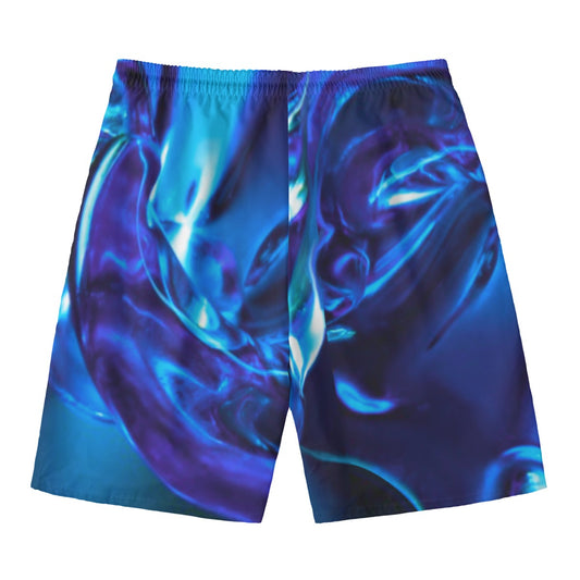 “Blue Glass wave” Men‘s Beach Shorts With Lining