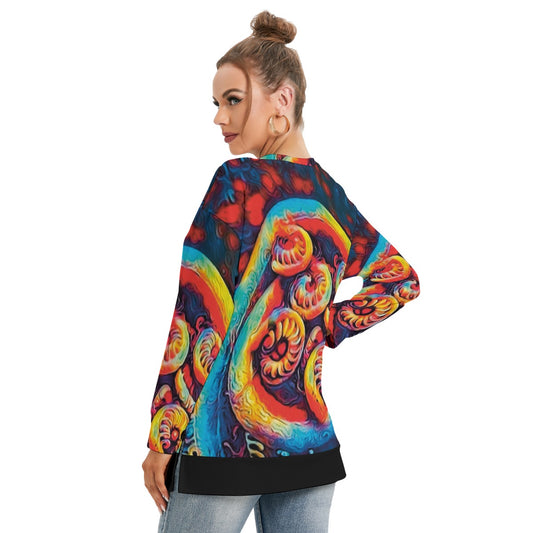 “Rainbow Family” Women's Side Split O-neck Sweatshirt