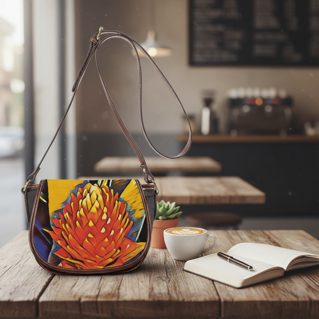 “Bromeliad” Tambourin Bag With Single Strap