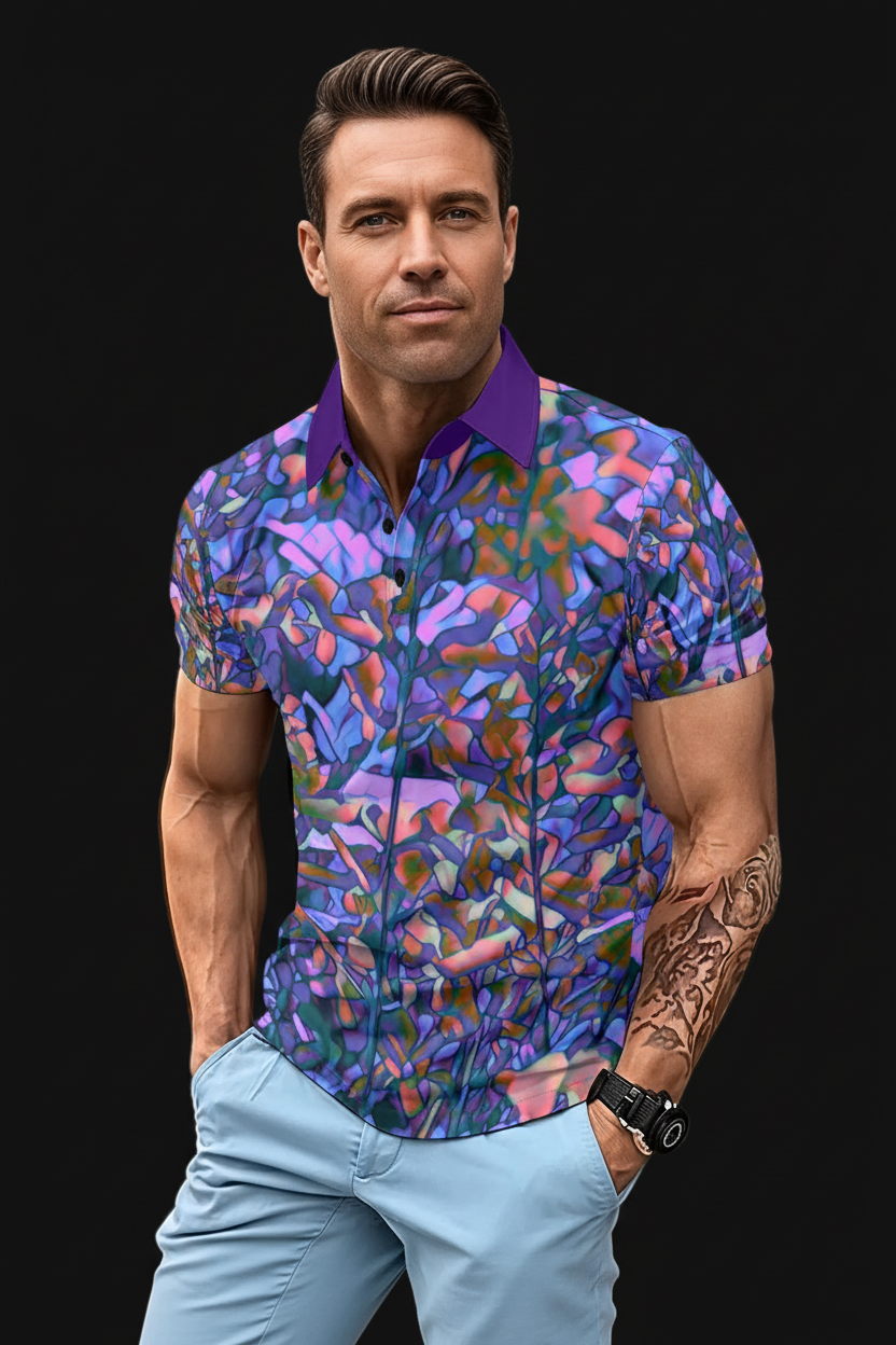 “Amethyst Canopy” Men's Polo Shirt