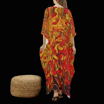“Ravenous” Women's Imitation Silk V-neck Kaftan Robe