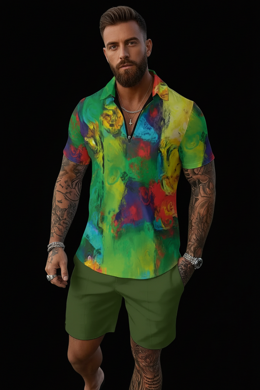 “Verdant Dream”  Men's Polo Sportswear Set