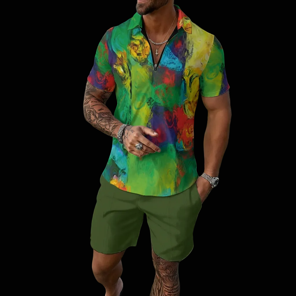 “Verdant Dream”  Men's Polo Sportswear Set