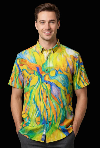 “Iridescence”  Men's Breathable Cotton Shirt|125GSM