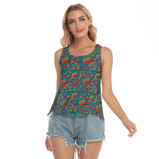 “Peregian Shells” Women's Back Hollow Yoga Top