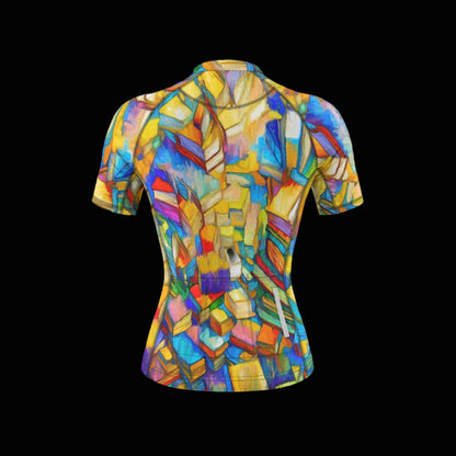 “Colour Block”  Women's Anti-Slip Raglan Cycling Jersey With Short Sleeve