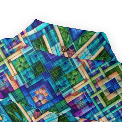 “Ocean Plaid” Men's Casual Lapel Long Sleeve Shirt|125GSM Cotton