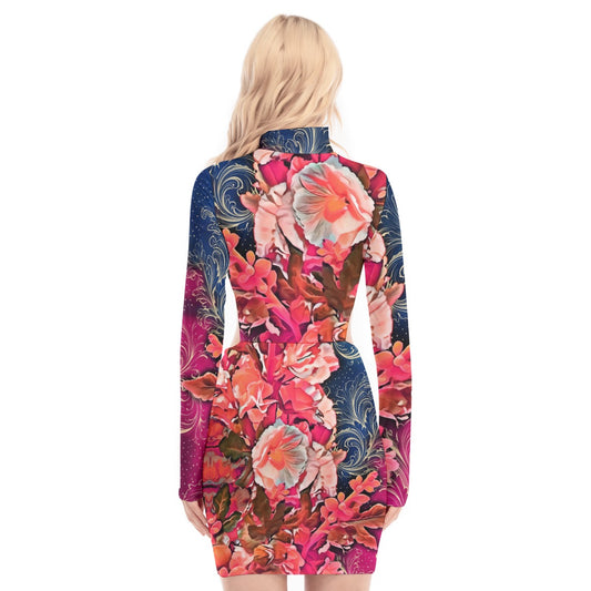“Celestial Bloom” Women's Waist Hollow Hip Dress