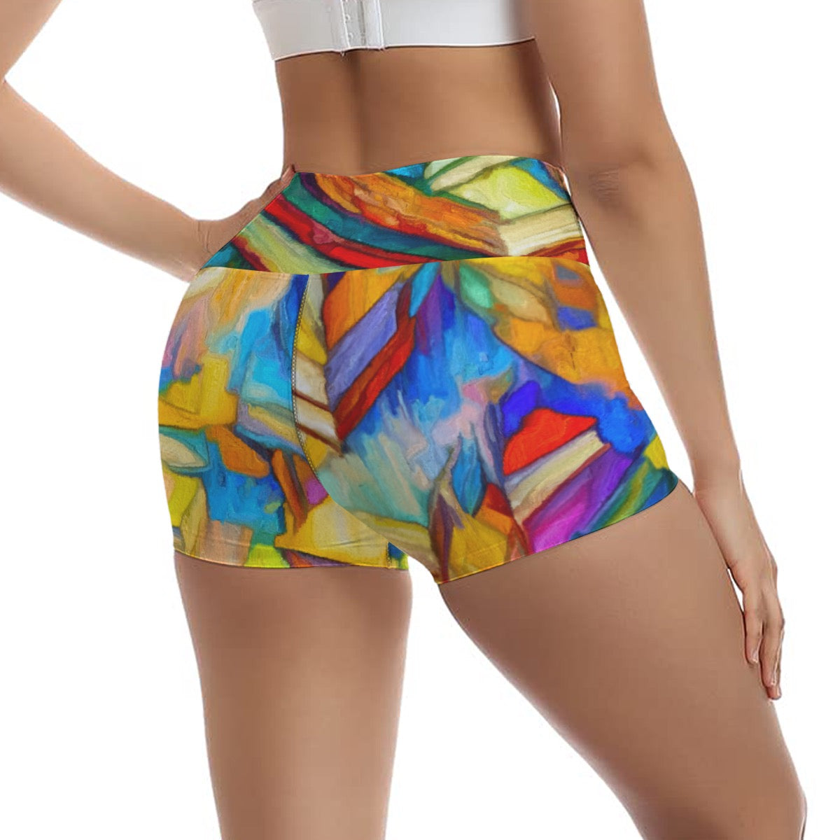 “Colour Block” Women's Ultra-Short Yoga Shorts