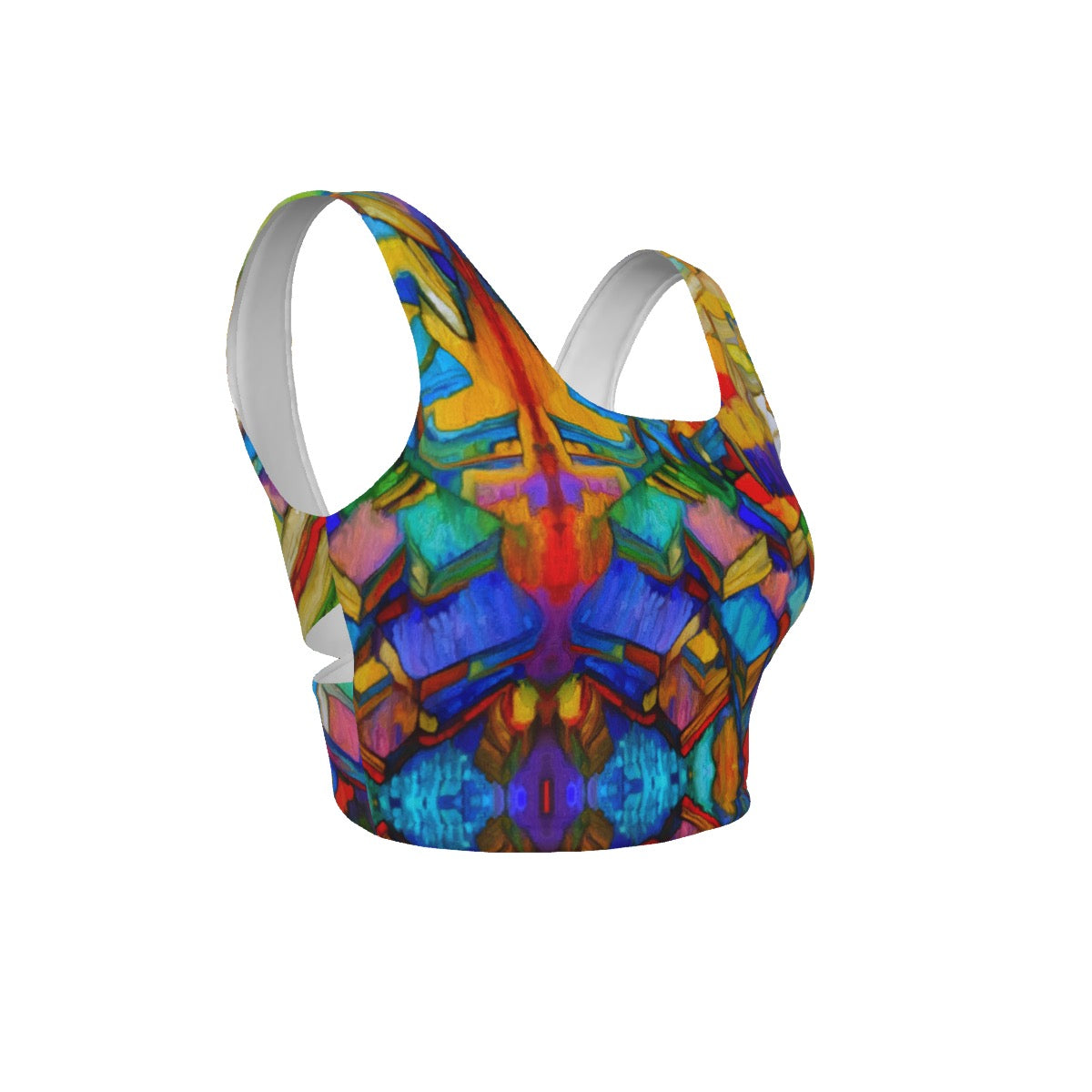 “Colour Block” Women's Back Cross Sports Bra