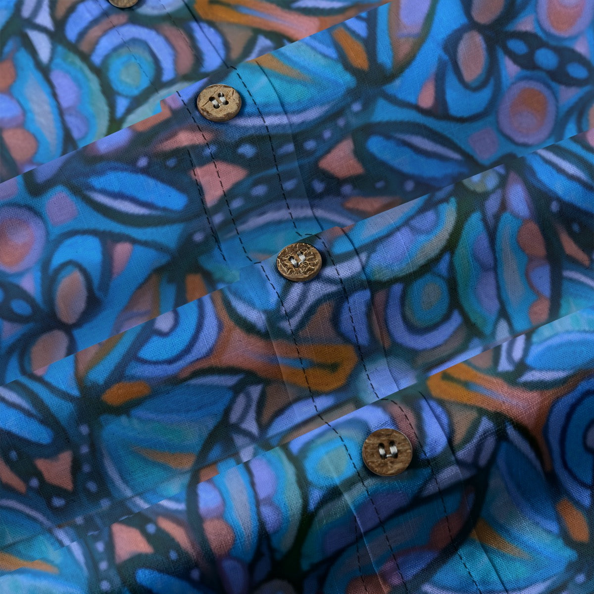 “Bloomfield Cobalt” Men's Casual Lapel Long Sleeve Shirt|125GSM Cotton