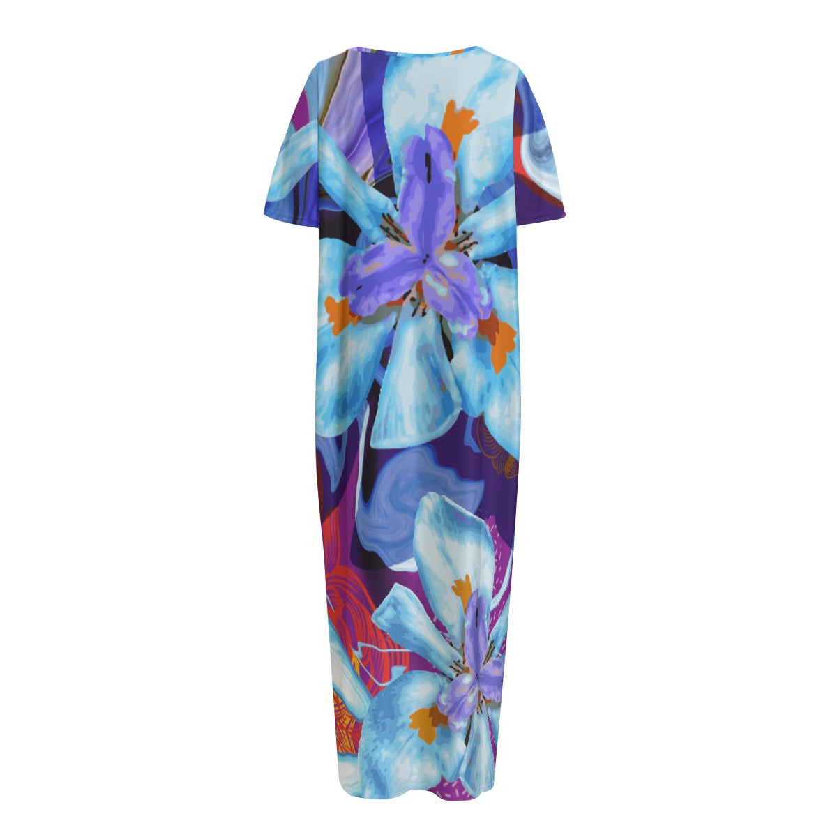 “The Blue Dietes” Women's Long Dress With Pocket
